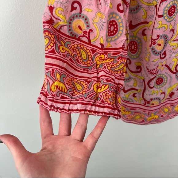 Vintage Y2k Lucky Brand Embroidered Boho Paisley Cotton Top - Picture 5 of 8